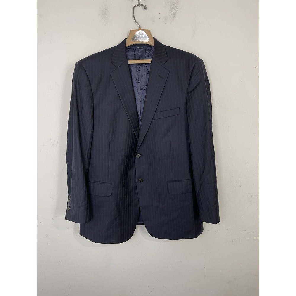 Brooks Brothers Mens Blazer 44 Striped Wedding Madison 1818 Barberis Italy Blue